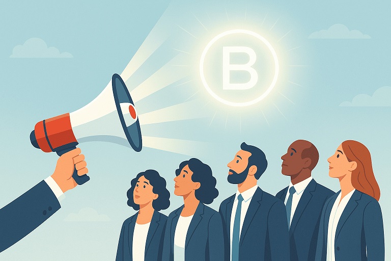 A megaphone symbolizing brand communication in corporate video production
