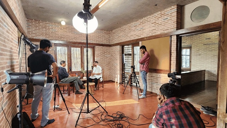 Team working on corporate film production for company explainer videos